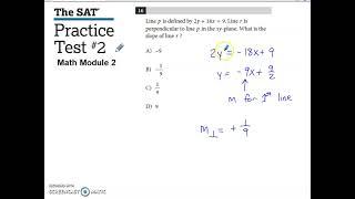 SAT Practice Test #2 Math Module 2 Problem #16