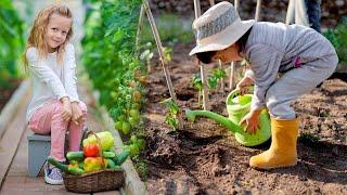 My daughter is a vegetable gardener​ Show how to harvest vegetables