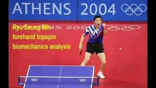 Ryu seung min forehand topspin biomechanics analysis