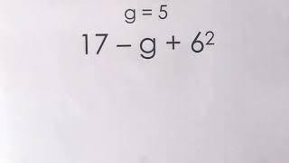 Order of Operations - Algebraic Expression