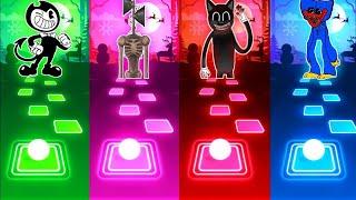 Bendy land vs Siren Head vs Cartoon Cat vs Huggy Wuggy  Tiles Hop EDM Rush