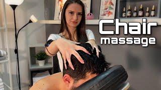 The Best ASMR Chair Massage for Relax Head Scalp Back and Neck