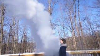 Vaporizing boiling water in -29c weather