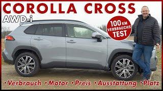 Toyota Corolla Cross 100 km Verbrauch Test im Corolla SUV Hybrid  Probefahrt Review Deutsch 2023