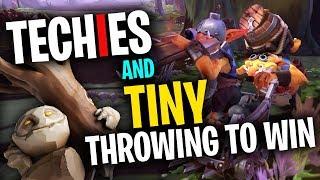 Techies & Tiny Throwing to Win - DotA 2 Funny Moments