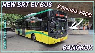 NEW Electric EV Bus on BANGKOK BRT Line  Thailand