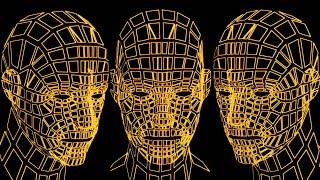 VJ Loop video. 3d grid human head. Head of the person from a 3d Grid. Human head wire 3D animation.