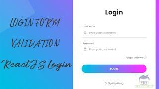 LOGIN FORM VALIDATION  REACT Series in TAMIL