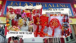 Walking around at China Town Petaling Street  Buying Chinese New Year Decorations