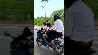 Girl riding bike with her boyfriend #ladybiker #bikerlady