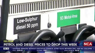 Petrol and diesel prices to drop this week