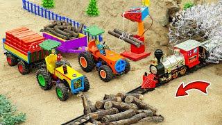 Diy tractor mini Bulldozer to making concrete road  Construction Vehicles Road Roller #50
