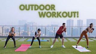 My first outdoor workout ️  Kriti Sanon