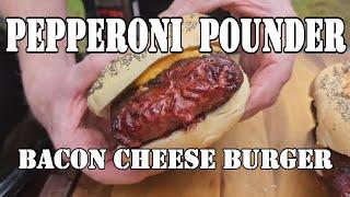 Pepperoni Pounder Bacon Cheese Burger by the BBQ Pit Boys