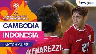 Cambodia vs Indonesia - Match Clips  Asean Boys Championship U19 2024