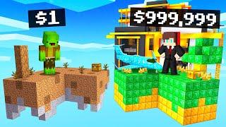 $1 vs $999999 SKYBLOCK Survival Battle in Minecraft