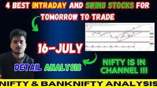 Swing Stocks to Buy Tomorrow  Nifty & Banknifty Detail Analysis  BULLS COMING ?  16 July 2024