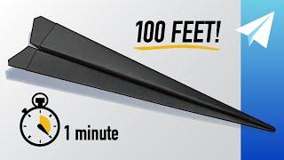 How to Make an Easy Paper Airplane in 1 Minute 60 Seconds Competition Winner — Flies 100+ Feet