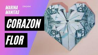 Como hacer un Corazón con un billete de dólar