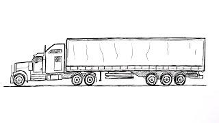 How to draw a Semi Truck  Drawing Tutorial