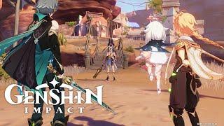 Cyno & Alhaitham Spar Fight CUTSCENE Physically and verbally - Genshin Impact Archon Quest