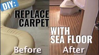 How to replace old interior carpet with synthetic Sea Floor in the salon  MyBoat DIY