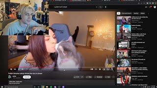 xQc reacts to Alinity throwing her cat