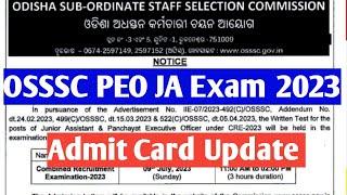 OSSSC PEO Junior Assistant Admit Card Update  OSSSC PEO Junior Assistant Big Updates For all