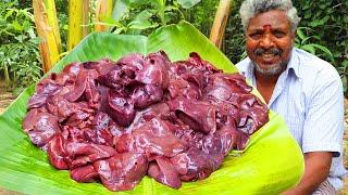50 CHICKEN LIVER GRAVY  Spicy Chicken Liver Cooking and Eating in Village  Farmer Cooking