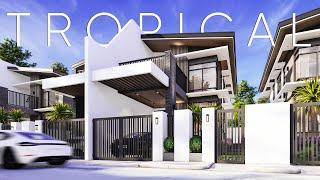 Desain Rumah 2 Lantai  VILLA DUPLEX TROPIS MODERN