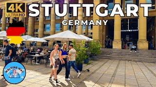 Stuttgart Germany Walking Tour EURO 2024 vibes with Relaxing Music - 4K 60fps