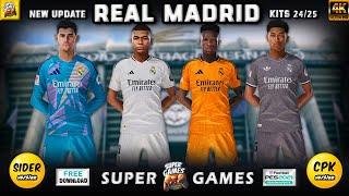 Real Madrid New Kits Season 2425  Sider & CPK  PES 2021  Football Life 2024  All Patches