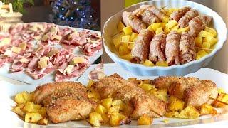 BAKED BREADED LOIN ROLLS with POTATOES  holiday dish