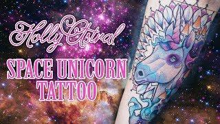 SPACE UNICORN. Holly Astral tattoo timelapse