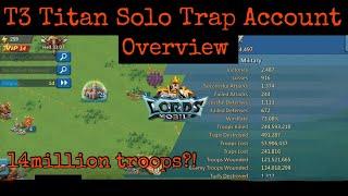 T3 frontline Titan Solo Trap Account overviewHow I cap maxed Accounts Counters ?