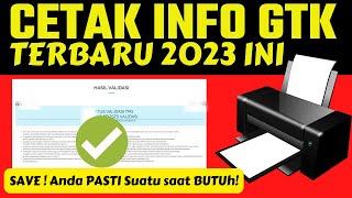 CARA PRINT INFO GTK KIFAH TERBARU - CARA CETAK INFO GTK 2023