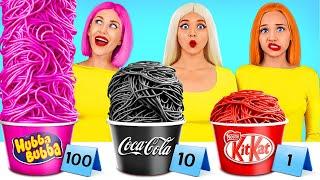 100 Layers Food Challenge  1 VS 100 Layers of Chocolate vs Bubble Gum by Turbo Team