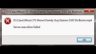 Windows Media Player Server Execution failed Fixed