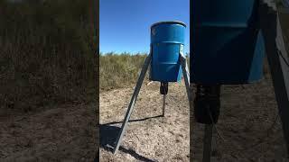 Homemade 55 gallon deer feeder #deer #deerhunting