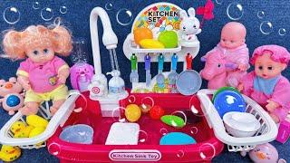 8 Minutes Satisfying with Unboxing Kitchen Sink Playset，Kitchen Cooking Toys Review  ASMR