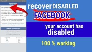 How To Recover Disabled Facebook Account 2024  Your Account Has Been Disabled Problem Solution 2024