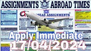 Assignment Abroad Times Today Newspaper 1742024 gulf job vacancy 2024