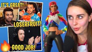 STREAMERS REACT TO MY FORTNITE LOSERFRUIT SKIN