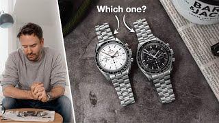 I want a Speedmaster - White or Black Sapphire or Hesalite?