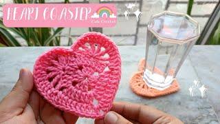 How to Crochet a Heart Coaster  Easy Valentines Day Decor Tutorial for Beginners 