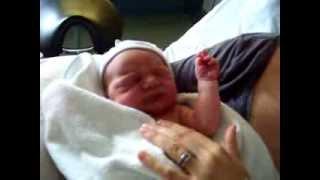 Newborn baby yawns