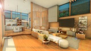 Modern Japanese-Inspired Home No CC  Stop Motion Build  Sims 4