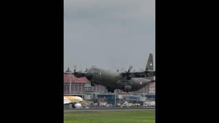 Pesawat Hercules TNI AU Take Off di Bandara Ngurah Rai Bali