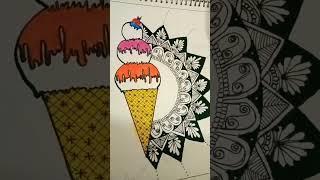 Draw an Ice cream art #shorts #myart #amazing #icecream