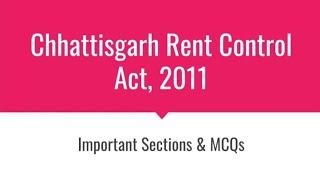 Quick Revision I Chhattisgarh Rent Control Act 2011